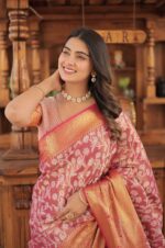 Ethereal-Charm-–-Pink-Kanjivaram-Silk-Saree-with-Zari-Weaving-Work-with-Floral-Design