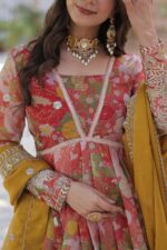 Floral-Print-Russian-Silk-Anarkali-Set-–-A-Blooming-Blend-of-Elegance-&amp;-Glamour