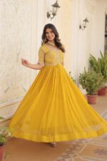 Golden-Radiance-–-Yellow-Embroidered-Zari-Sequins-Gown-2