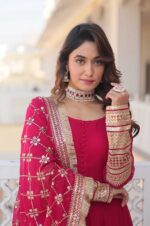 Graceful-Pink-Faux-Blooming-Gown-with-Designer-Sequins-Dupatta-2
