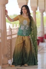 Green-Chinnon-Print-Embroidered-Kurti-Set-with-Dupatta-4
