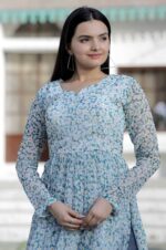Grey-Printed-Georgette-Kurta-with-Side-Slits-and-Full-Sleeves