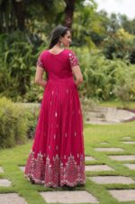 Hot-Pink-Georgette-Gown-with-Heavy-Embroidery-&amp;-Sequin-Work-2