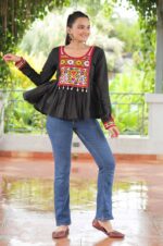 Kutchi-Gamthi-Work-Peplum-Top-–-Black-2