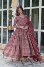 Maroon-Cotton-Anarkali-Set-with-Dupatta-–-Timeless-Elegance-in-Every-Detail-2