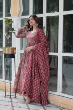 Maroon-Cotton-Anarkali-Set-with-Dupatta-–-Timeless-Elegance-in-Every-Detail-4