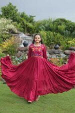 Maroon-Reyon-Gown-with-Kutchi-Gamthi-Embroidery-4