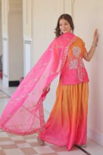 Pink-Chinnon-Print-Embroidered-Kurti-Set-with-Dupatta--2