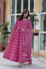 Pink-Pure-Cotton-Anarkali-Set-with-Printed-Dupatta-4