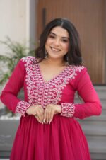 Pink-Star-Georgette-Embroidered-Gown