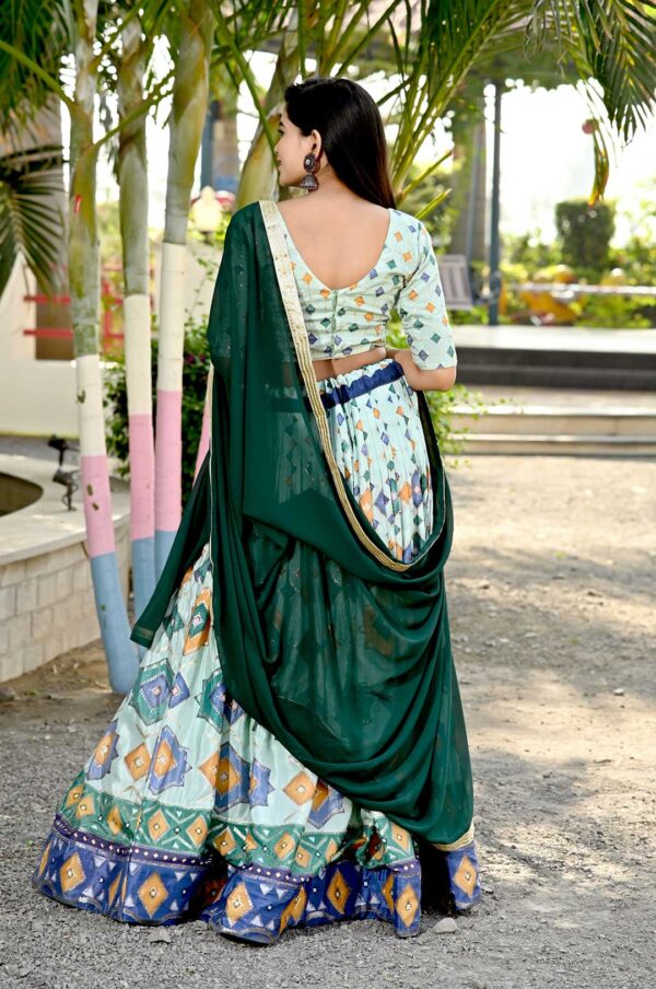 Pista Grace – Chinnon Printed Lehenga with Sequins & Georgette Dupatta