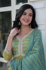 Pure-Cotton-Printed-Anarkali-Suit-with-Dupatta-–-Breezy-Grace-&amp;-Comfort