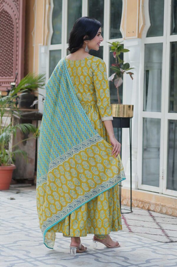 Pure Cotton Printed Anarkali Suit with Dupatta – Breezy Grace & Comfort