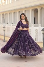 Purple-Faux-Blooming-Heavy-Embroidered-Lehenga-Choli-Set-with-Dupatta-2
