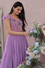 Purple-Georgette-Gown-with-Embroidered-Bodice-and-Tiered-Ruffle-Hem-2