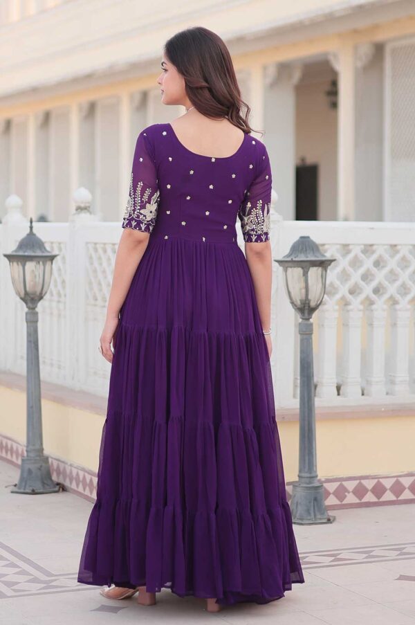 Majestic Elegance – Purple Gown with 12-Meter Flair