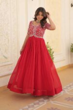 Radiant-Elegance-–-Red-Embroidered-Zari-Sequins-Gown-4