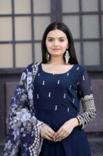 Rama-Faux-Blooming-Gown-with-Floral-Organza-Dupatta