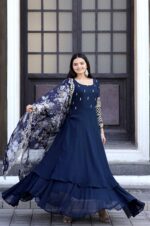 Rama-Faux-Blooming-Gown-with-Floral-Organza-Dupatta-3