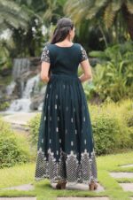 Rama-Green-Georgette-Gown-with-Heavy-Silver-Embroidery-&amp;-Sequin-Work