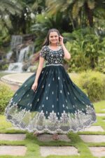 Rama-Green-Georgette-Gown-with-Heavy-Silver-Embroidery-&amp;-Sequin-Work-3