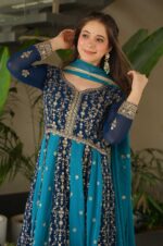 Rama-Zari-Embroidered-Faux-Blooming-Gown-with-Dupatta