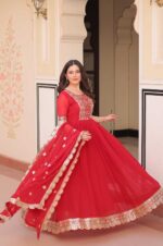 Regal-Red-Embroidered-Zari-Gown-Set-with-Designer-Dupatta-3