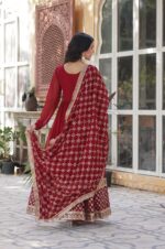 Royal-Maroon-Embroidered-Gown-with-Dupatta-–-Glamour-Meets-Grace-4