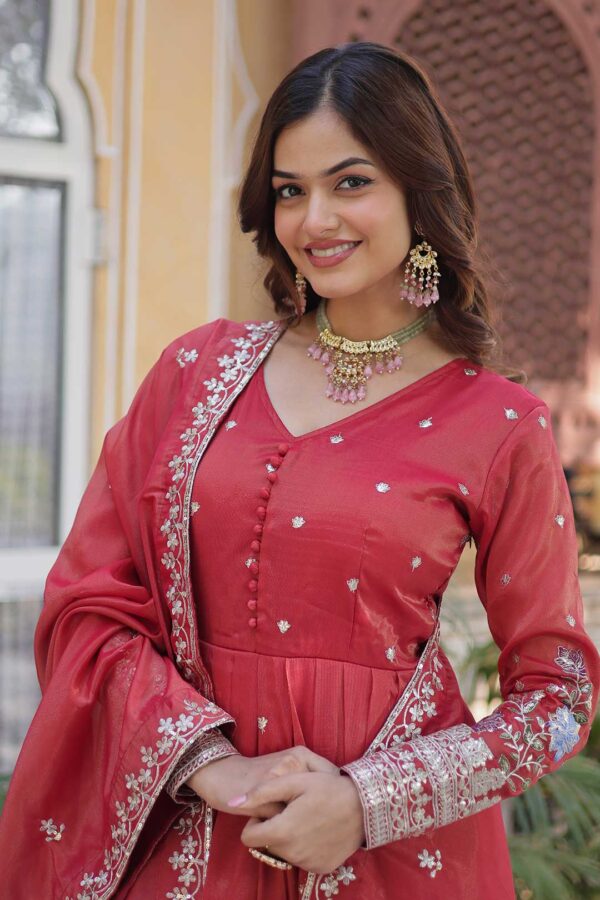 Royal-Orange-Embroidered-Anarkali-Gown-With-Dupatta