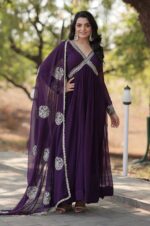 Royal-Radiance-–-Purple-Embroidered-Gown-with-Dupatta--2