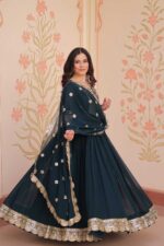 Royal-Rama-Green-Zari-Embroidered-Gown-Set-with-Dupatta.-3