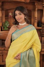 Royal-Weaves-–--Yellow-and-Blue-Kanjivaram-Silk-Saree-with-Zari-Magic-3