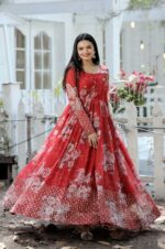 Scarlet-Blossom-–-Red-Floral-Embroidered-Gown--4