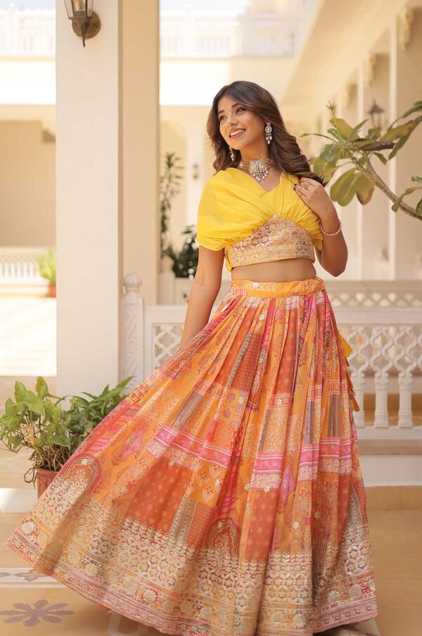Sunshine Radiance – Yellow Foil Embroidered Lehenga Set