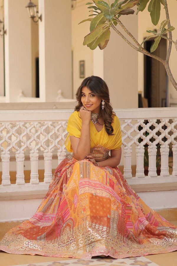 Sunshine Radiance – Yellow Foil Embroidered Lehenga Set