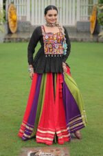 Traditional-Kutchi-Work-Peplum-Top-with-Multicolor-8-Meter-Flair-Lehenga--2