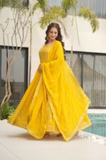 Vibrant-Yellow-Faux-Blooming-Gown-with-Dupatta-–-Glow-Like-the-Sun!-2