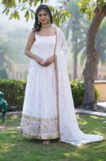 White-Georgette-Gown-with-Gold-Motifs-&amp;-Dupatta-4
