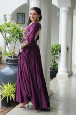 Wine-Kutchi-Gamthi-Embroidered-Perot-Green-Gown