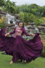 Wine-Kutchi-Gamthi-Embroidered-Reyon-Gown-4