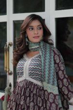 Wine-Pure-Cotton-Anarkali-Suit-with-Dupatta
