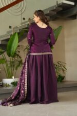 Wine-Sharara-Suit-Set-–-Beads-&-Zari-Embroidery-2
