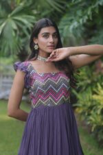 Wine-Star-Georgette-Gown-with-Heavy-Beaded-&amp;-Sequin-Work-and-Ruffled-Hem