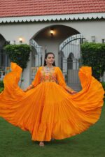 Yellow-Kutchi-Gamthi-Embroidered-Perot-Green-Gown-3