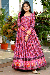 Pink Chinnon Sequins Gown – Elegant Charm in Every Fold