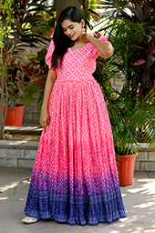 Pink Maslin-Chinnon Ombre Gown – Grace in Every Pleat