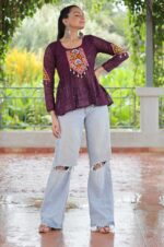 wine-Georgette-Schiffli-Peplum-Top-with-Kutchi-Gamthi-Patch-Work4