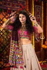 Beige-Rani-Pink-Purple-Viscose-Cotton-Kutchi-Mirror-Work-Navratri-Lehenga-Choli2