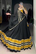 Black-&amp;-Mustard-Yellow-Pure-Rayon-Sequins-Lace-Lehenga-with-Original-Mirror-Work-Blouse-&amp;-Marble-Dupatta-4