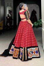 Black-&amp;-Red-Bandhani-Print-Lehenga-Choli-With-Kutch-Work-Border